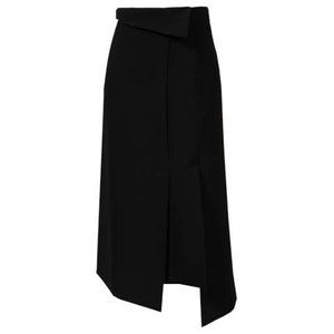 Seductive Olivia Asymmetrical Skirt- Black